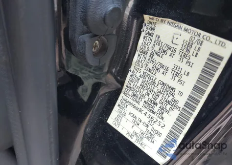 2008 Nissan Frontier Se from USA, damaged, VIN 1N6AD06UX8C436252